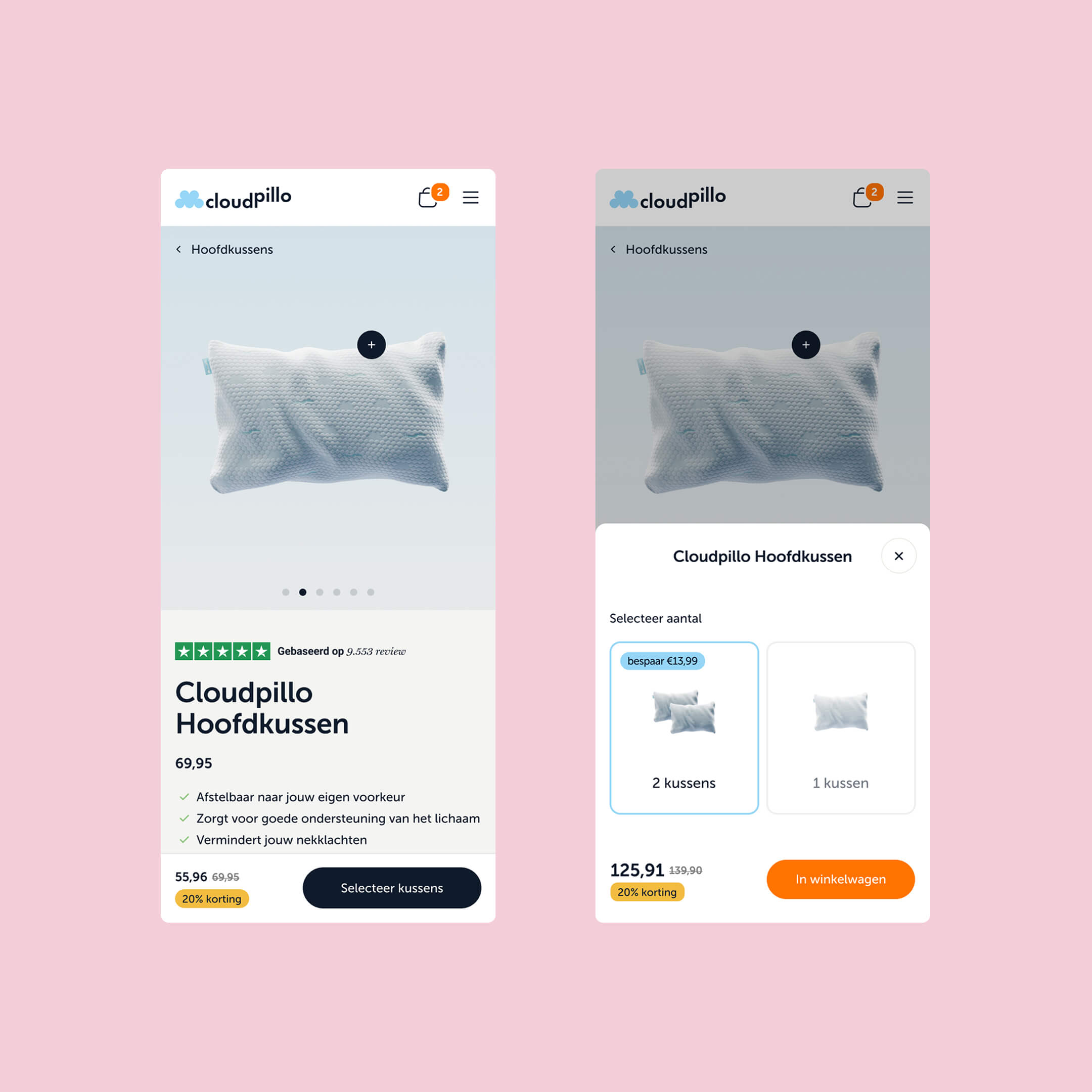 Meroda Cosmetics mobile website displayed on smartphone showing product page and editorial imagery