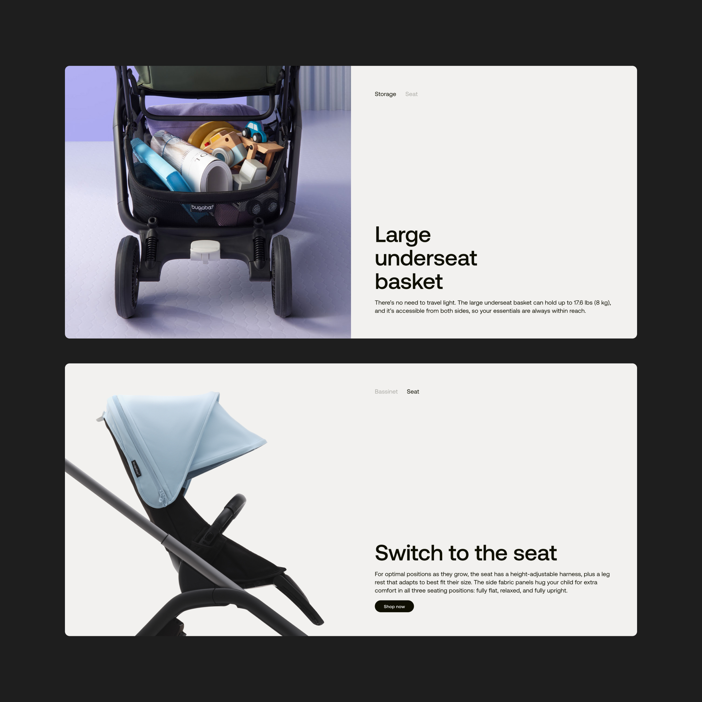 Bugaboo UI design elements showcase