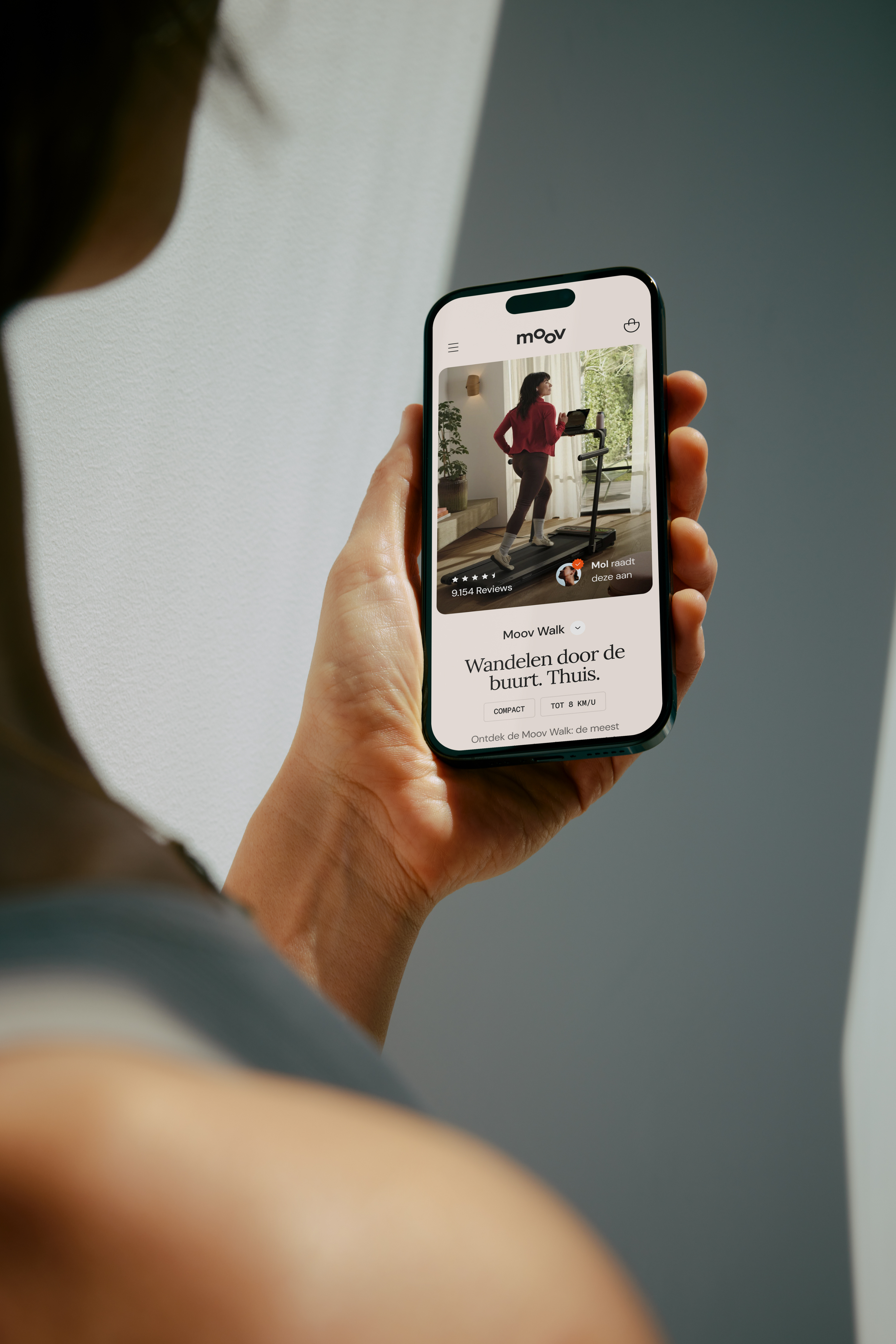 Mobile-first Moov website design displayed on smartphone with responsive fitness and movement platform interface.